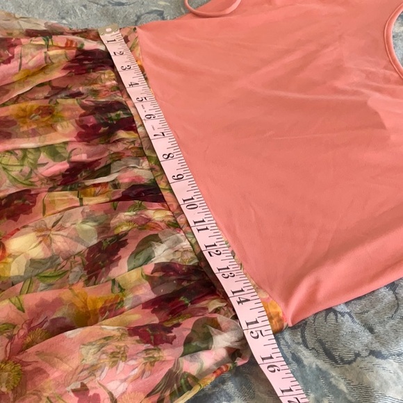 ALICE +OLIVIA CHARA MIXED MEDIA STRECH MESH PANELED SIZE 10 color floral - Picture 6 of 12